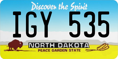 ND license plate IGY535