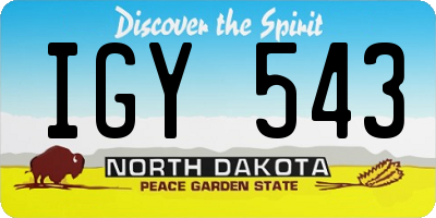ND license plate IGY543