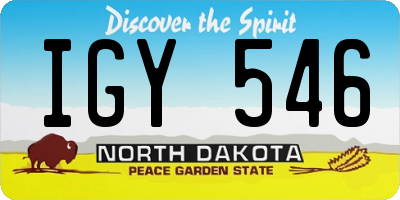 ND license plate IGY546
