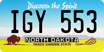 ND license plate IGY553