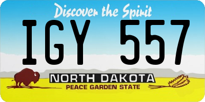 ND license plate IGY557