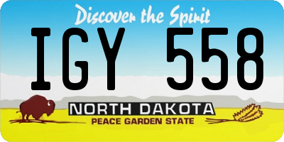 ND license plate IGY558