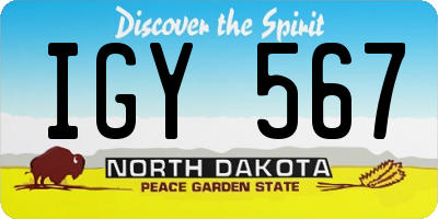 ND license plate IGY567
