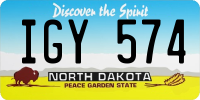 ND license plate IGY574