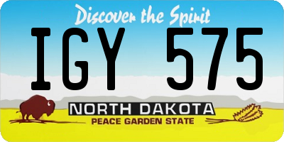 ND license plate IGY575