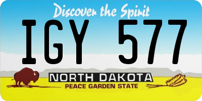 ND license plate IGY577