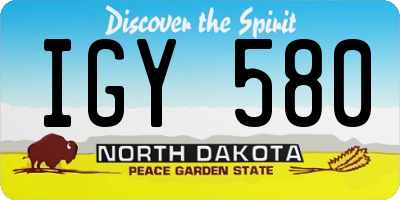 ND license plate IGY580