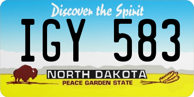 ND license plate IGY583