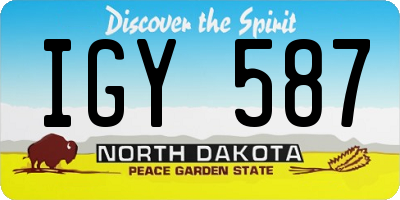 ND license plate IGY587