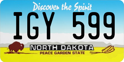 ND license plate IGY599