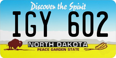 ND license plate IGY602