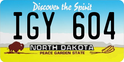 ND license plate IGY604