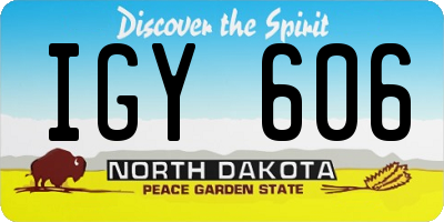 ND license plate IGY606