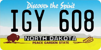 ND license plate IGY608