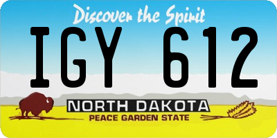 ND license plate IGY612