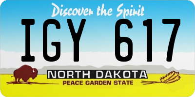 ND license plate IGY617