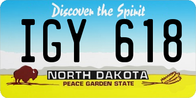 ND license plate IGY618