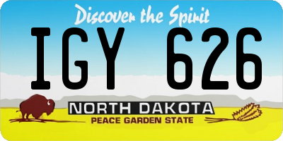 ND license plate IGY626