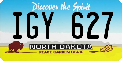 ND license plate IGY627