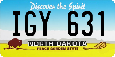 ND license plate IGY631
