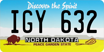 ND license plate IGY632