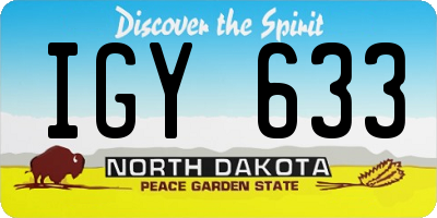 ND license plate IGY633