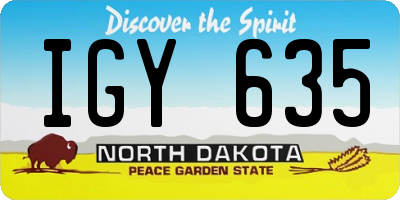 ND license plate IGY635