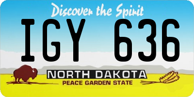 ND license plate IGY636