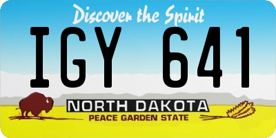 ND license plate IGY641
