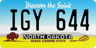 ND license plate IGY644