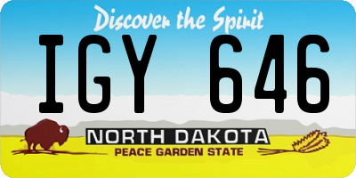 ND license plate IGY646