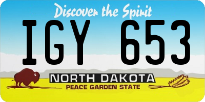 ND license plate IGY653
