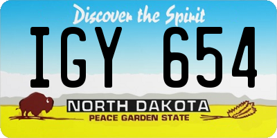 ND license plate IGY654