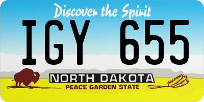 ND license plate IGY655