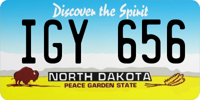 ND license plate IGY656