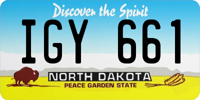 ND license plate IGY661
