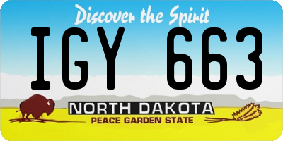 ND license plate IGY663