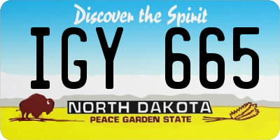 ND license plate IGY665
