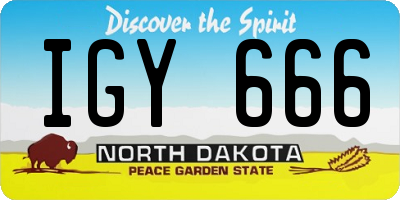 ND license plate IGY666
