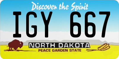 ND license plate IGY667