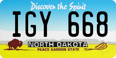 ND license plate IGY668