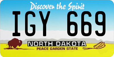 ND license plate IGY669