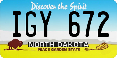 ND license plate IGY672