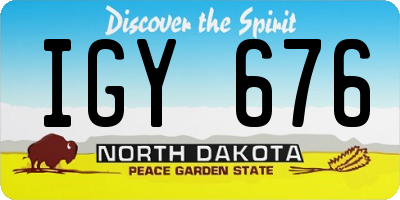 ND license plate IGY676