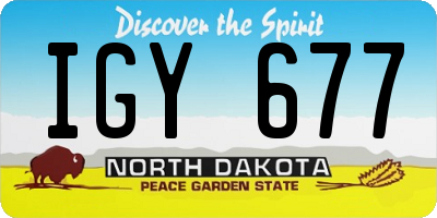 ND license plate IGY677