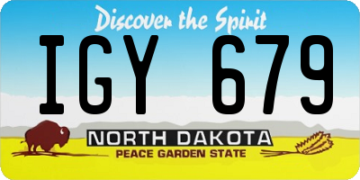 ND license plate IGY679