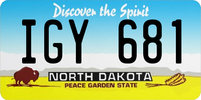 ND license plate IGY681