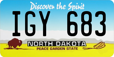 ND license plate IGY683