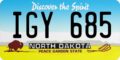 ND license plate IGY685