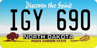 ND license plate IGY690